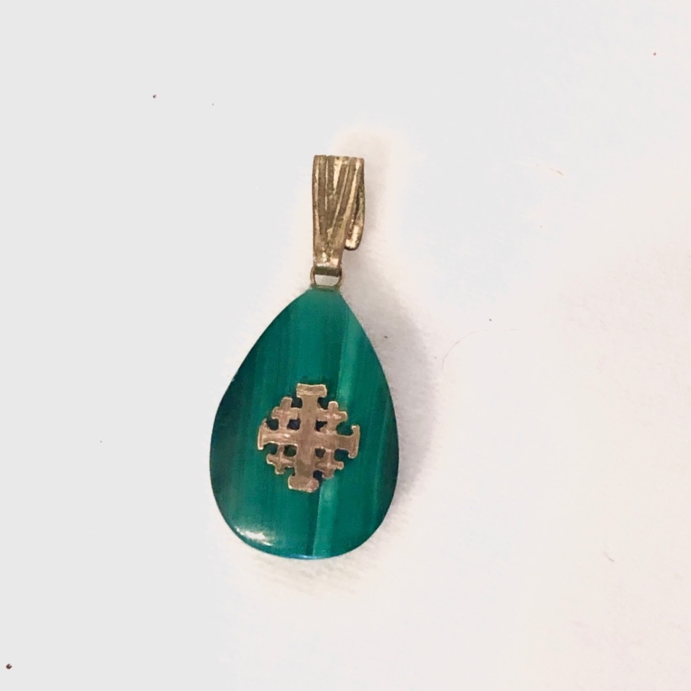 Vintage Green and gold pendant